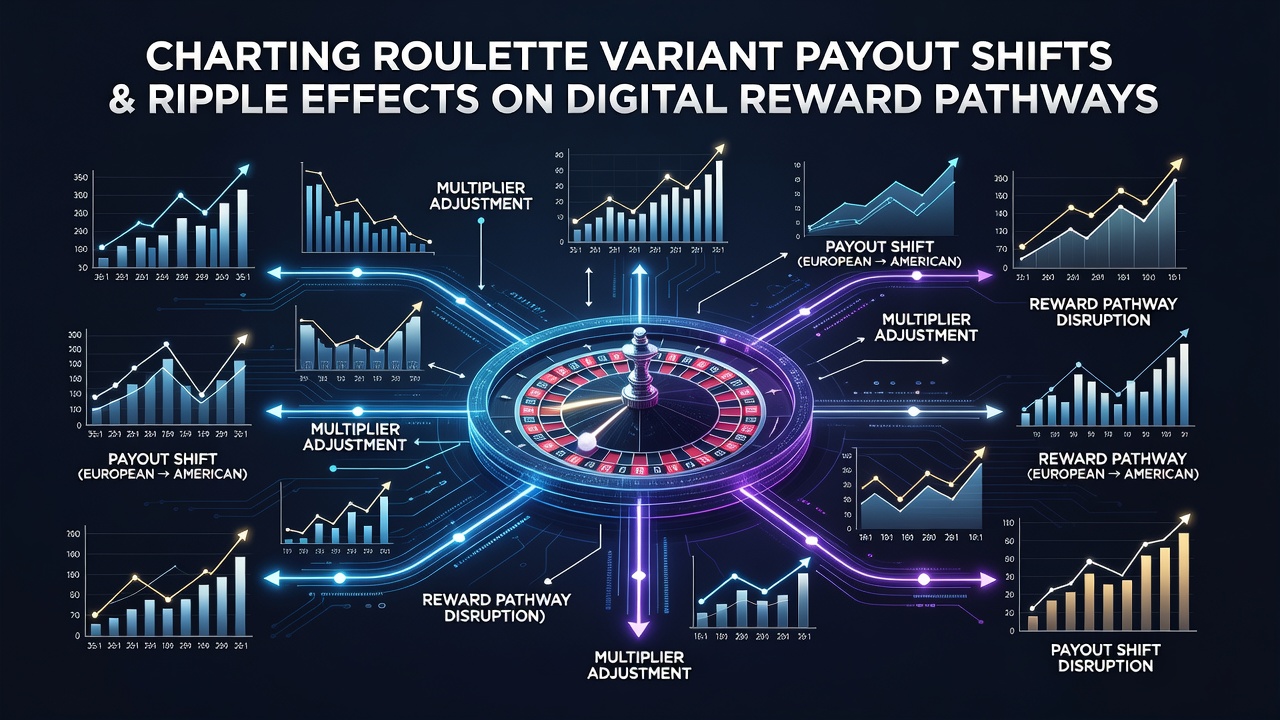 Roulette wheel displaying variant payout structures alongside digital reward interface elements