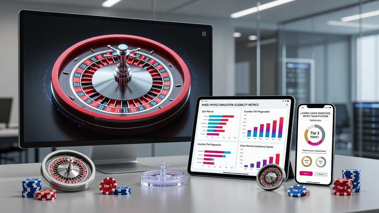 Comparison chart of roulette simulation accuracy on different devices and resulting bonus tier progression