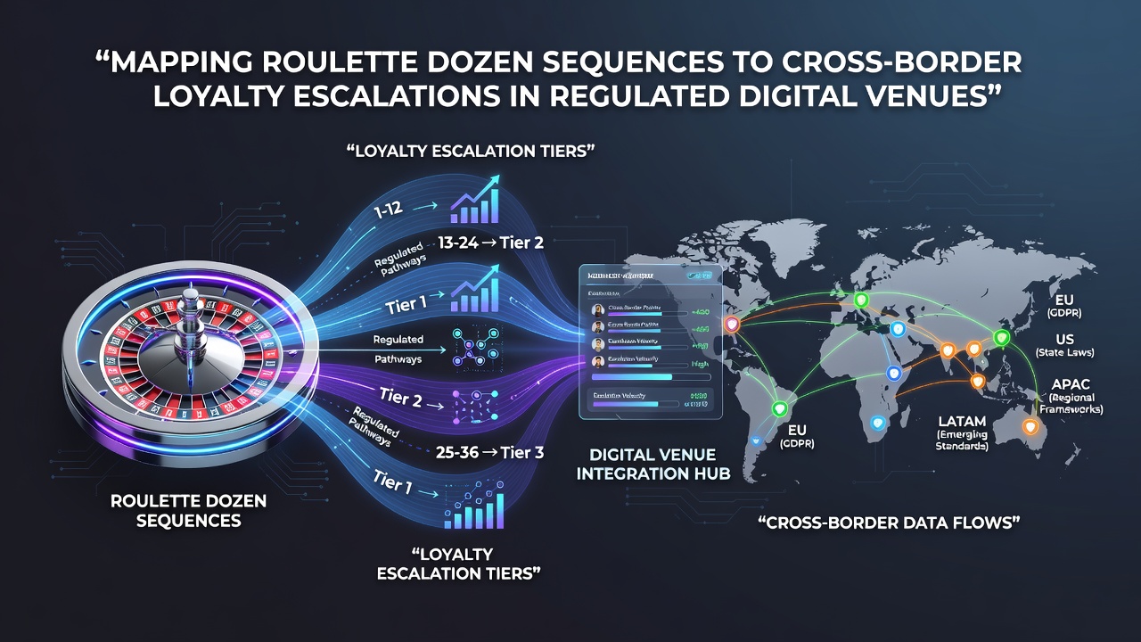 Analytics dashboard mapping roulette dozen patterns to loyalty escalation pathways across international gaming jurisdictions