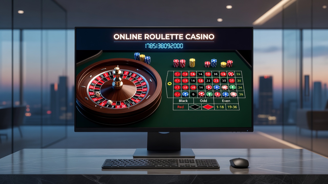 Live dealer roulette table with players participating through an online platform
