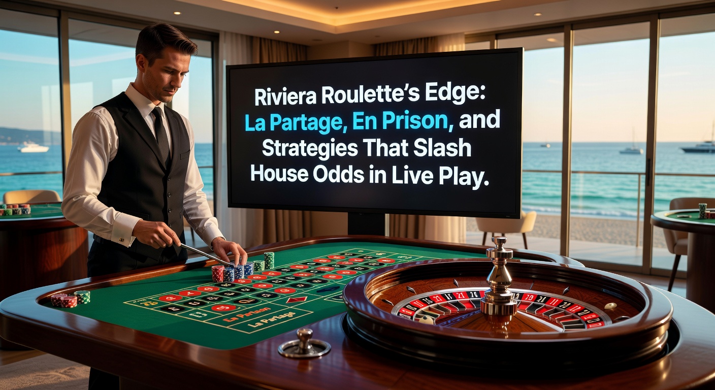 Vibrant live dealer table of Riviera Roulette with spinning wheel and even-money bet layouts under bright casino lights