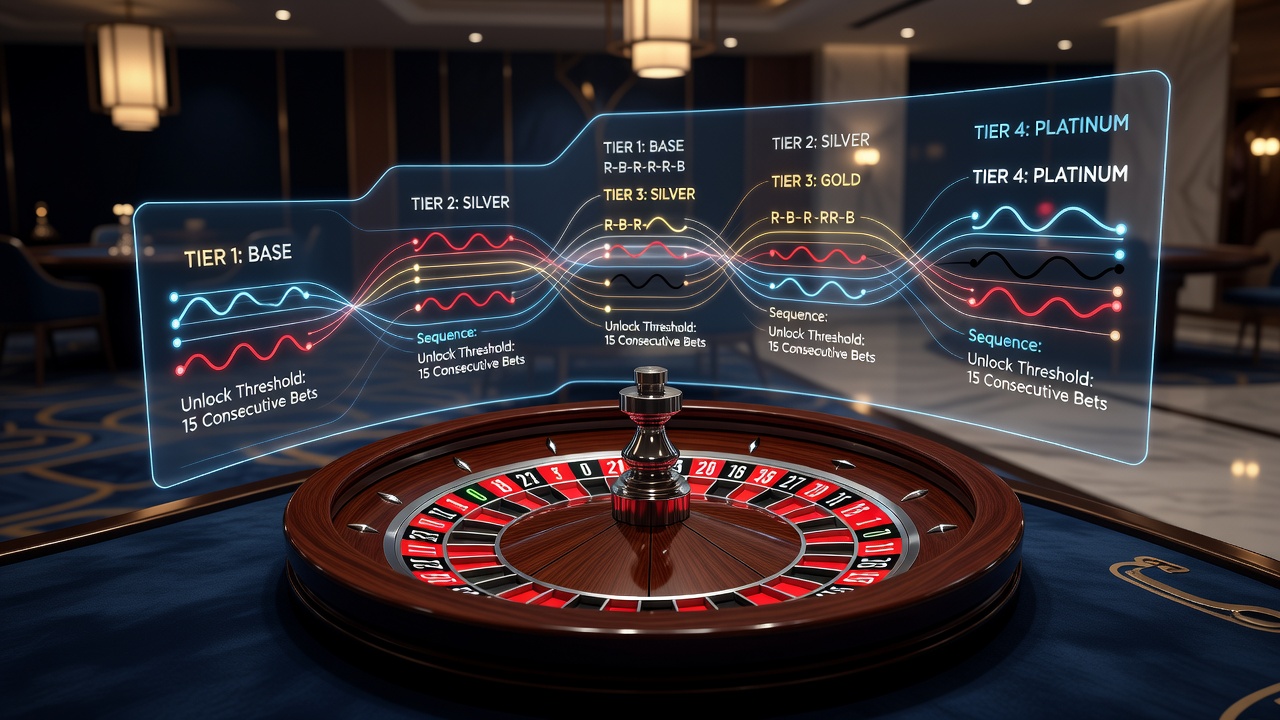 Roulette wheel showing alternating red and black pockets with player tracking interface overlay