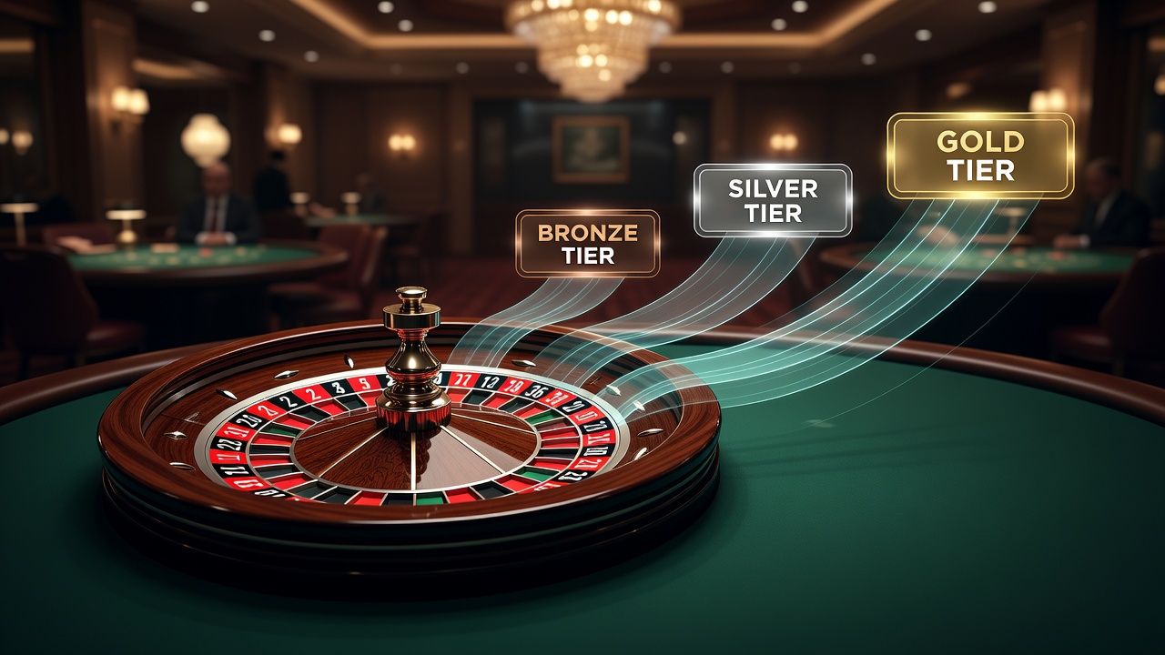 Digital roulette interface displaying red-black streak statistics alongside loyalty points meter