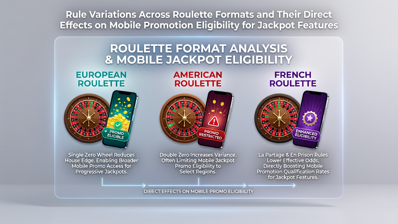 Roulette wheel showing different format layouts including single and double zero pockets with mobile device overlay