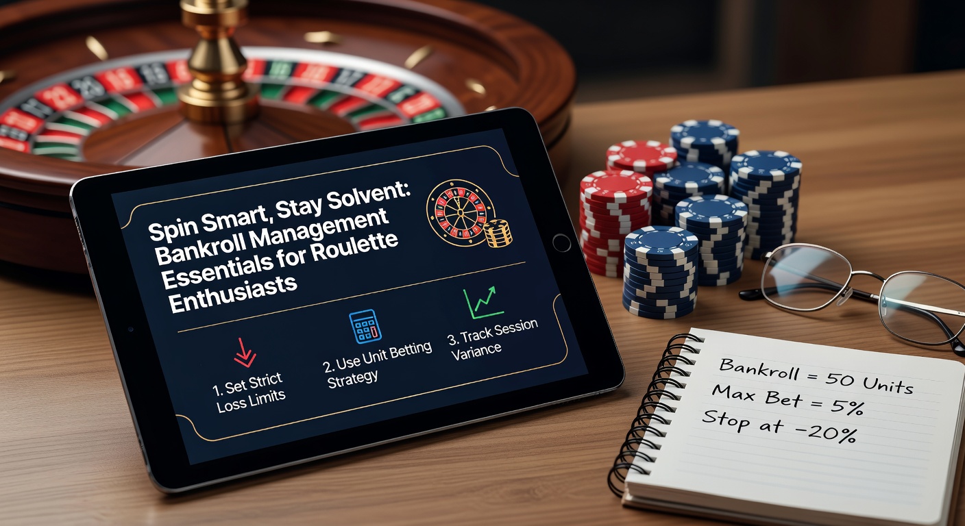 A roulette wheel in motion with chips stacked neatly beside it, symbolizing disciplined betting in casino play